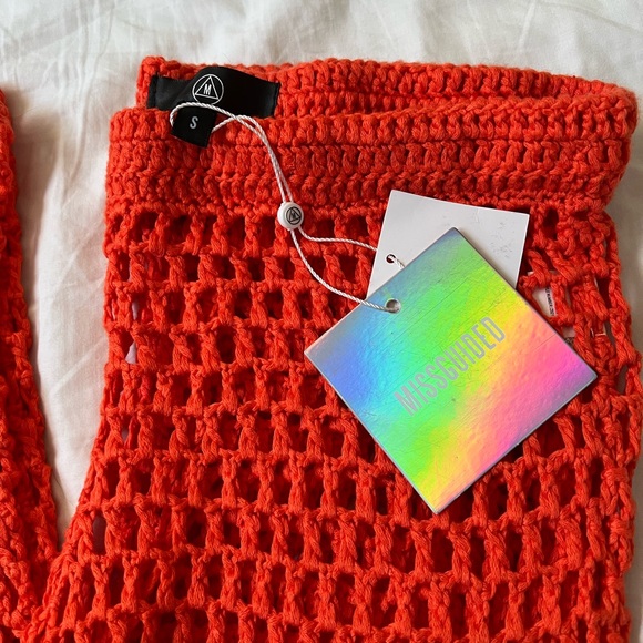 SOLD NEW Orange Crochet Festival Pants - Picture 4 of 5